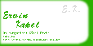 ervin kapel business card